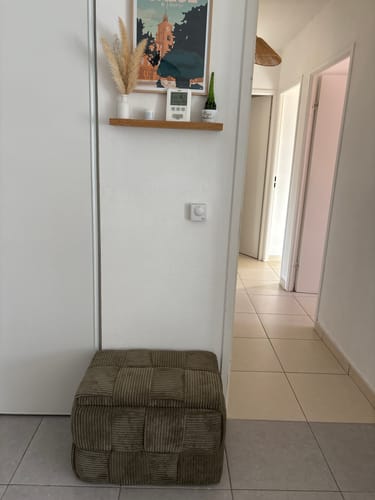 Customer photo review of VANERN - Banc avec rangement en velours côtelé vert