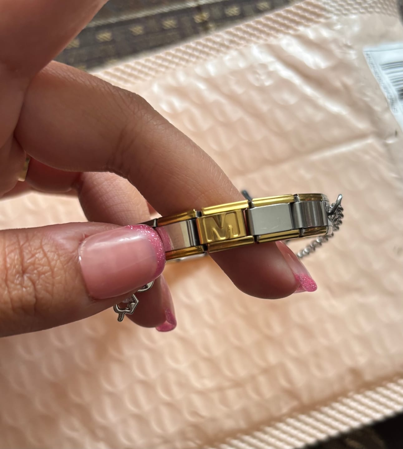 Customer photo review of Charm Letra M