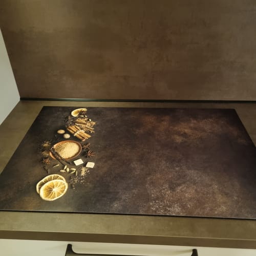 Customer photo review of Inductiebeschermer - Kruiden - Snijplank - Hout - Rustiek