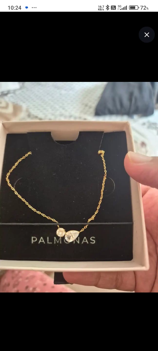 Customer photo review of Double Drop Delicacy Gold Chain Necklace