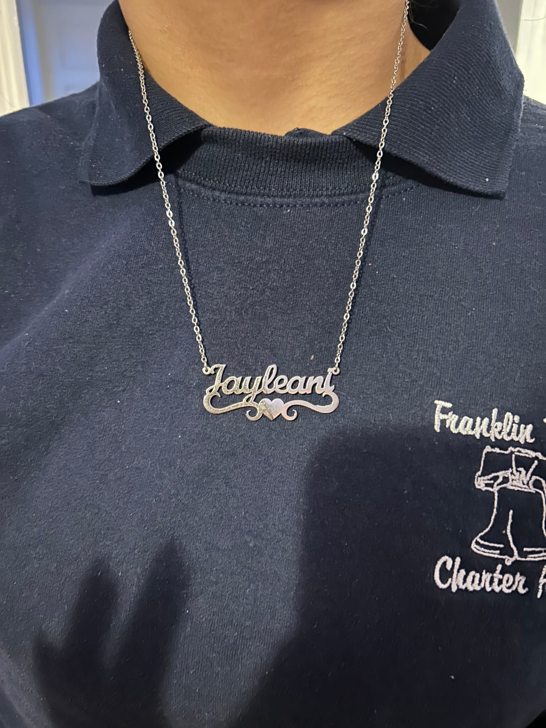 Customer photo review of Love Heart Name Necklace