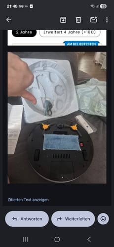 Customer photo review of HOME BUDDY –  3 in 1 Saugroboter mit Wischfunktion