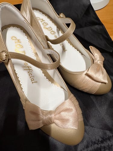 Customer photo review of Original Lolita-style faux satin leather high heels