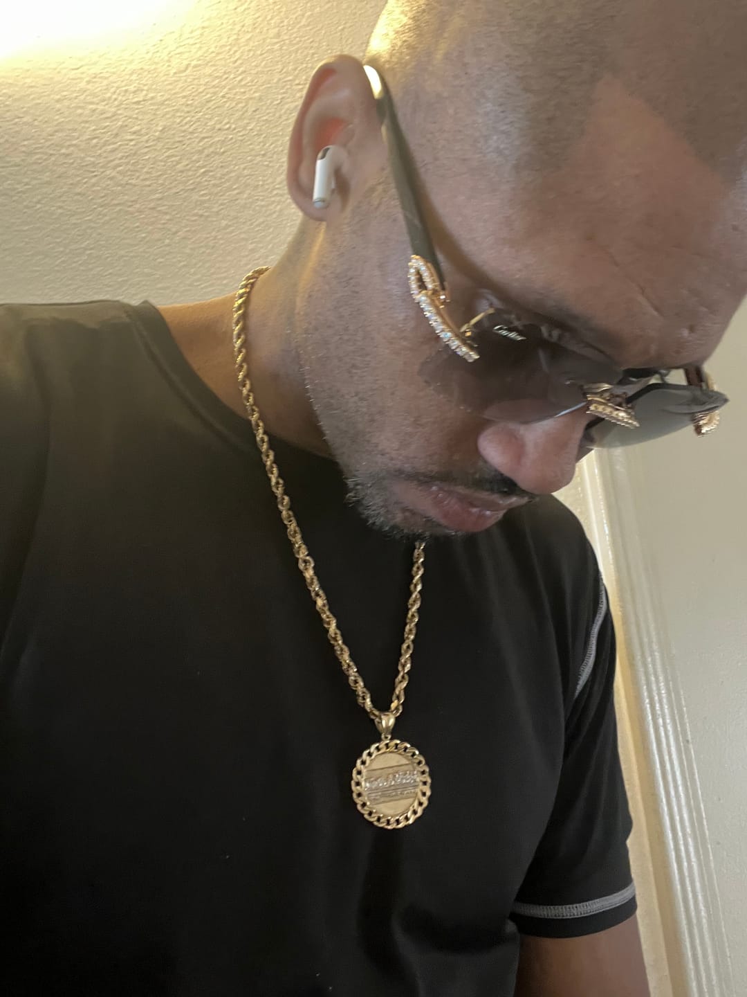 Customer photo review of Moissanite Black buff Sunglasses
