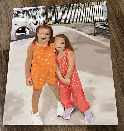 Customer photo review of Custom Portrait Paint By Numbers
