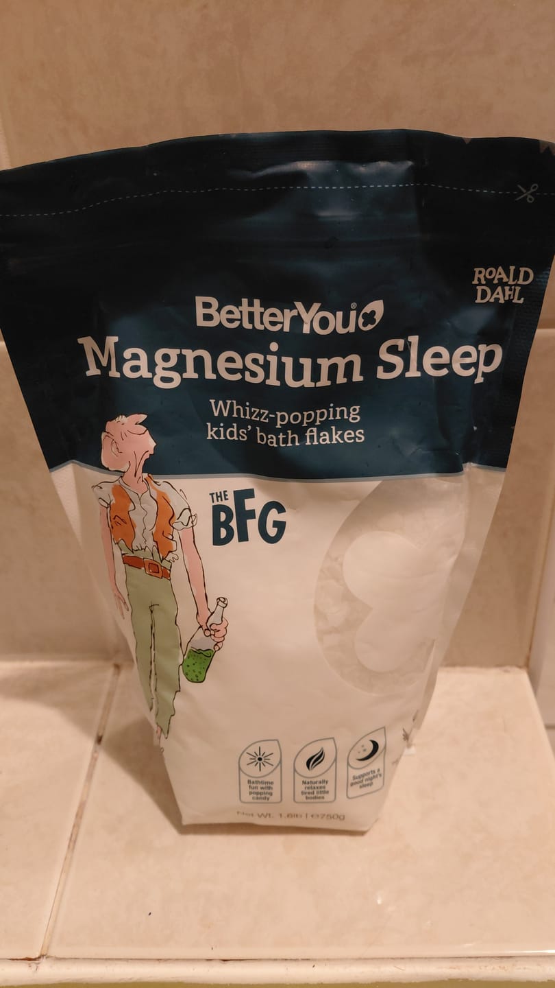 Customer photo review of BetterYou Kids Magnesium Sleep Whizz-Popping Bath Flakes