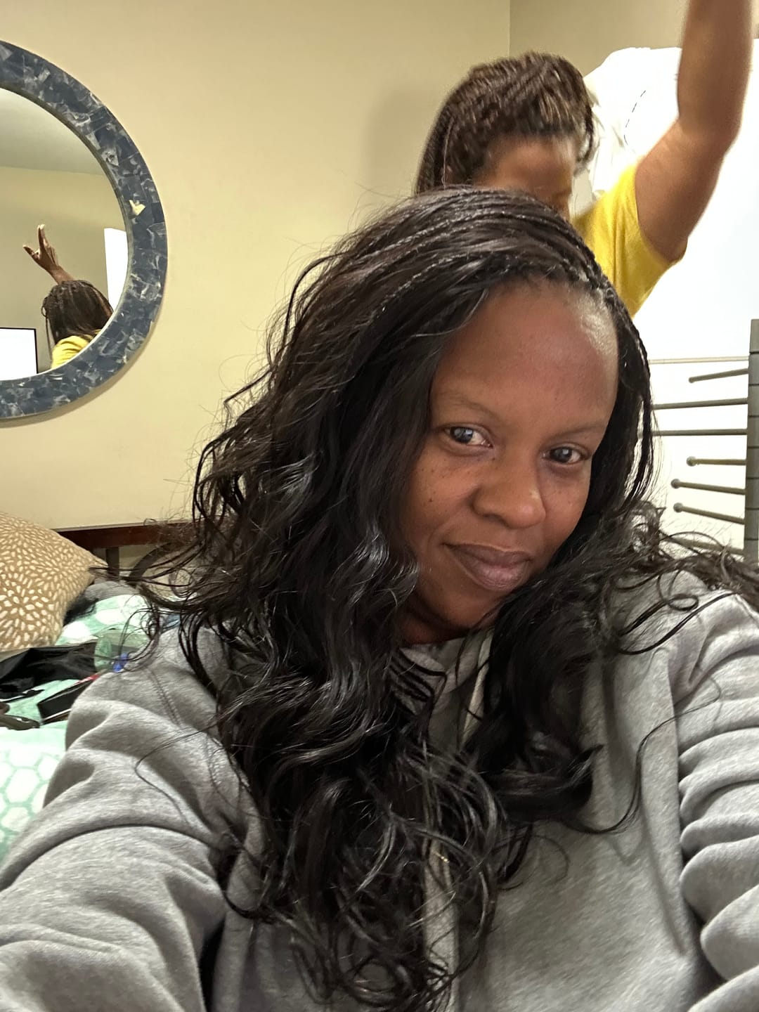 Customer photo review of Double Drawn Burmese Loose Wave Human Braiding Hair