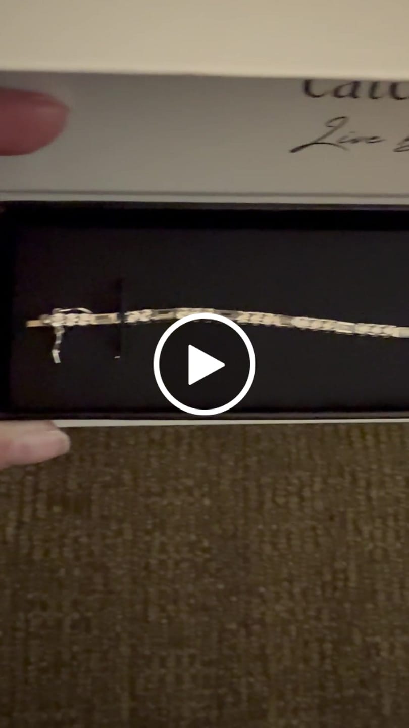 Customer video review of Adrianna 18k White Gold Plated Tennis Bracelet with Simulated Diamond Crystals