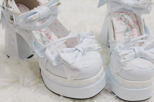 Customer photo review of Lolita high heels for women with chunky heels