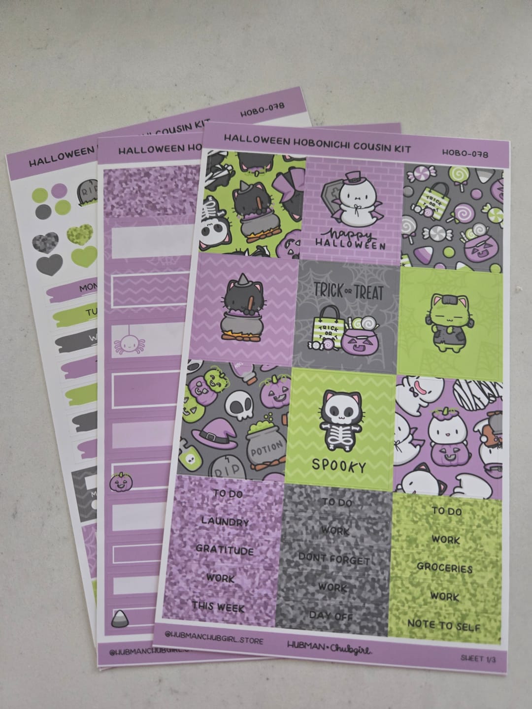 Customer photo review of Spooky Halloween Theme Hobonichi Cousin Weekly Kit (Set of 3)