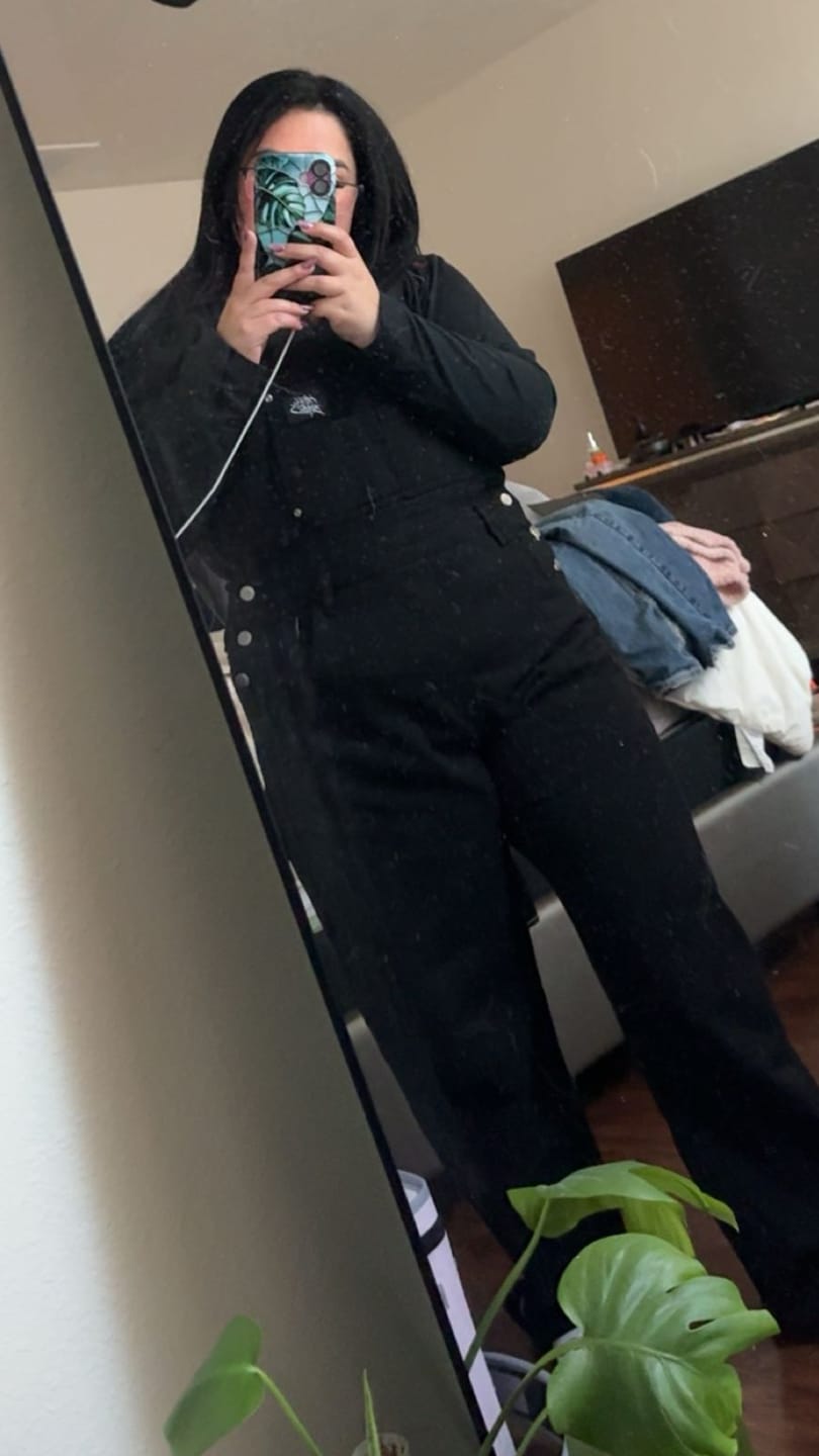 Customer photo review of Born Bad Washed Overalls - Black