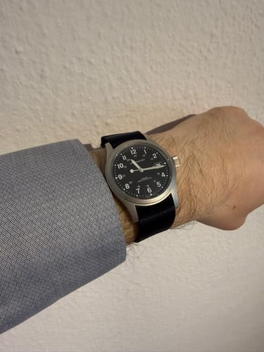 Customer photo review of Navy Blue Nylon Watch Strap