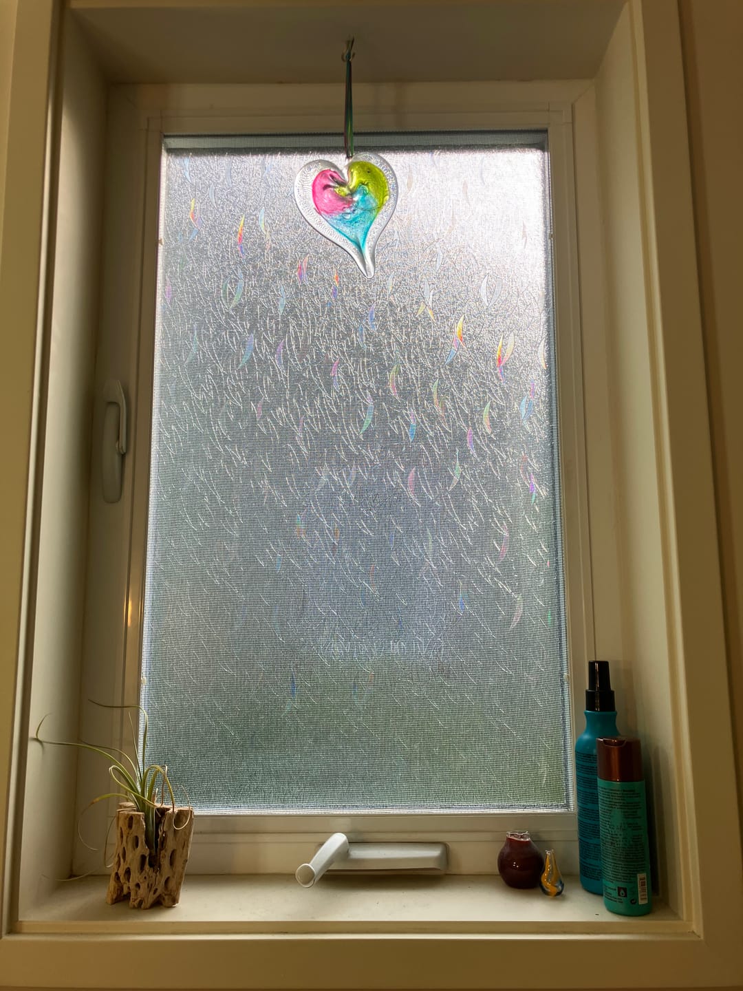 Customer photo review of Dichroic Heart Suncatcher with Infused Cremains