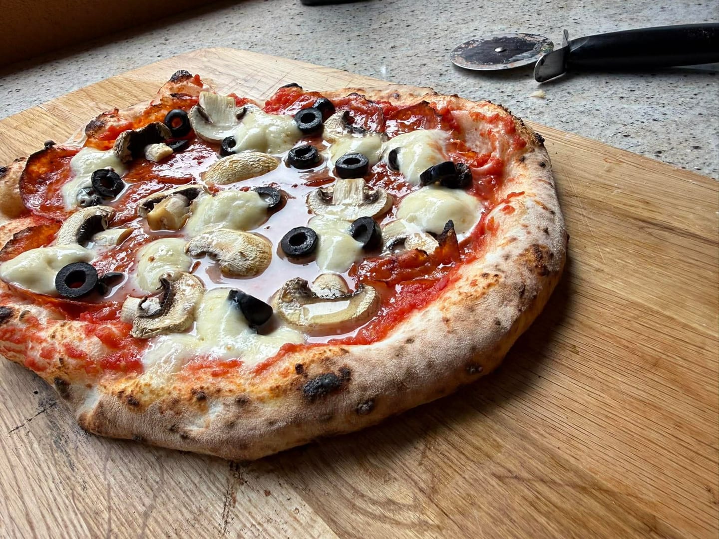 Customer photo review of FAVO 17" Rotating Stone Pizza Oven
