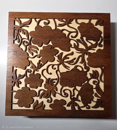 Customer photo review of Decorative wooden flowers box laser cut svg cutting file
