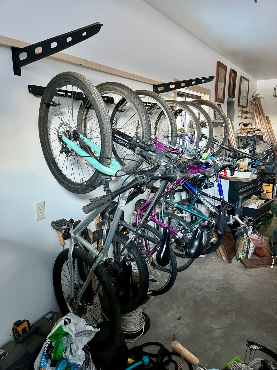 Customer photo review of Wall Mounted Bike Rack for 6 Bikes