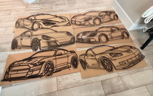 Customer photo review of Your Custom Car Silhouette Metal Wall Art Service