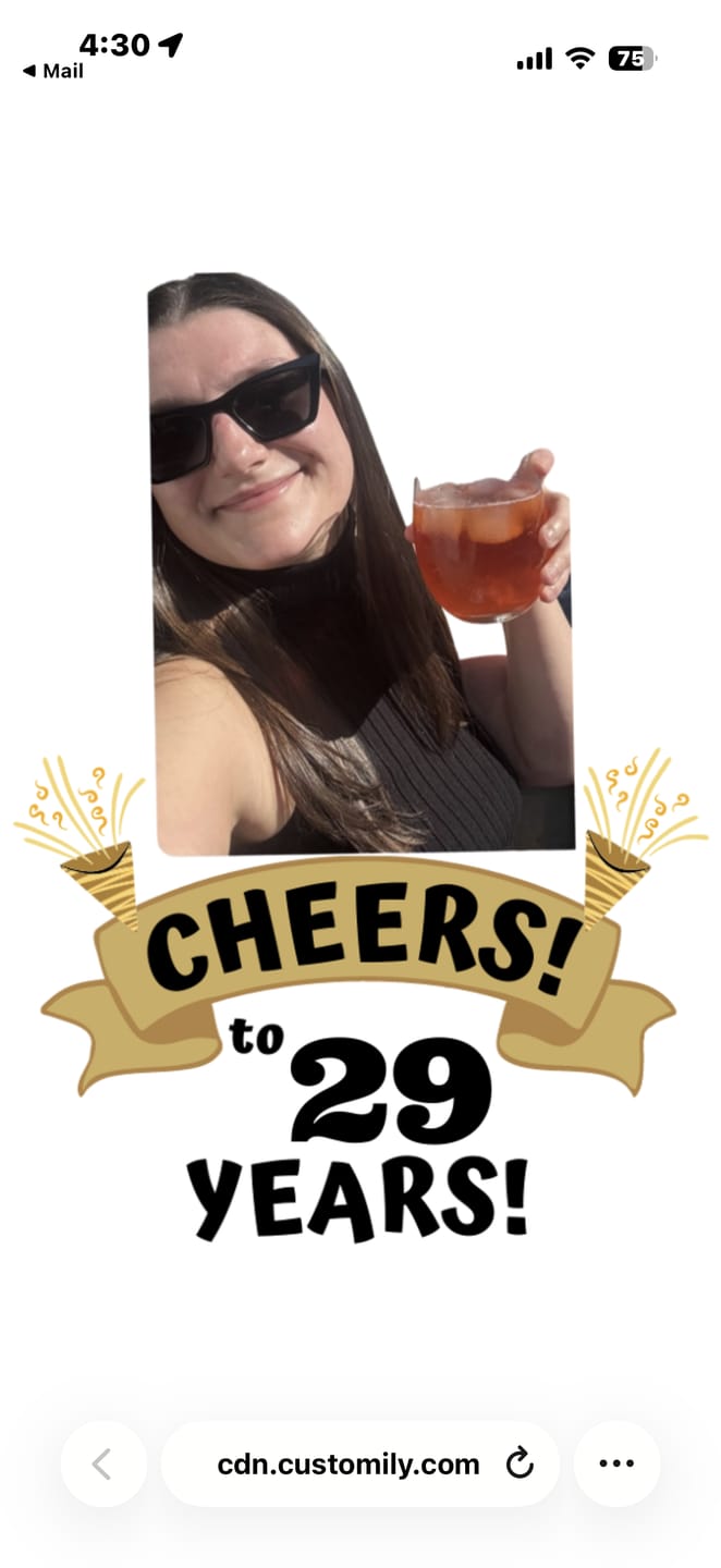 Customer photo review of Cheers to Years Birthday Banner