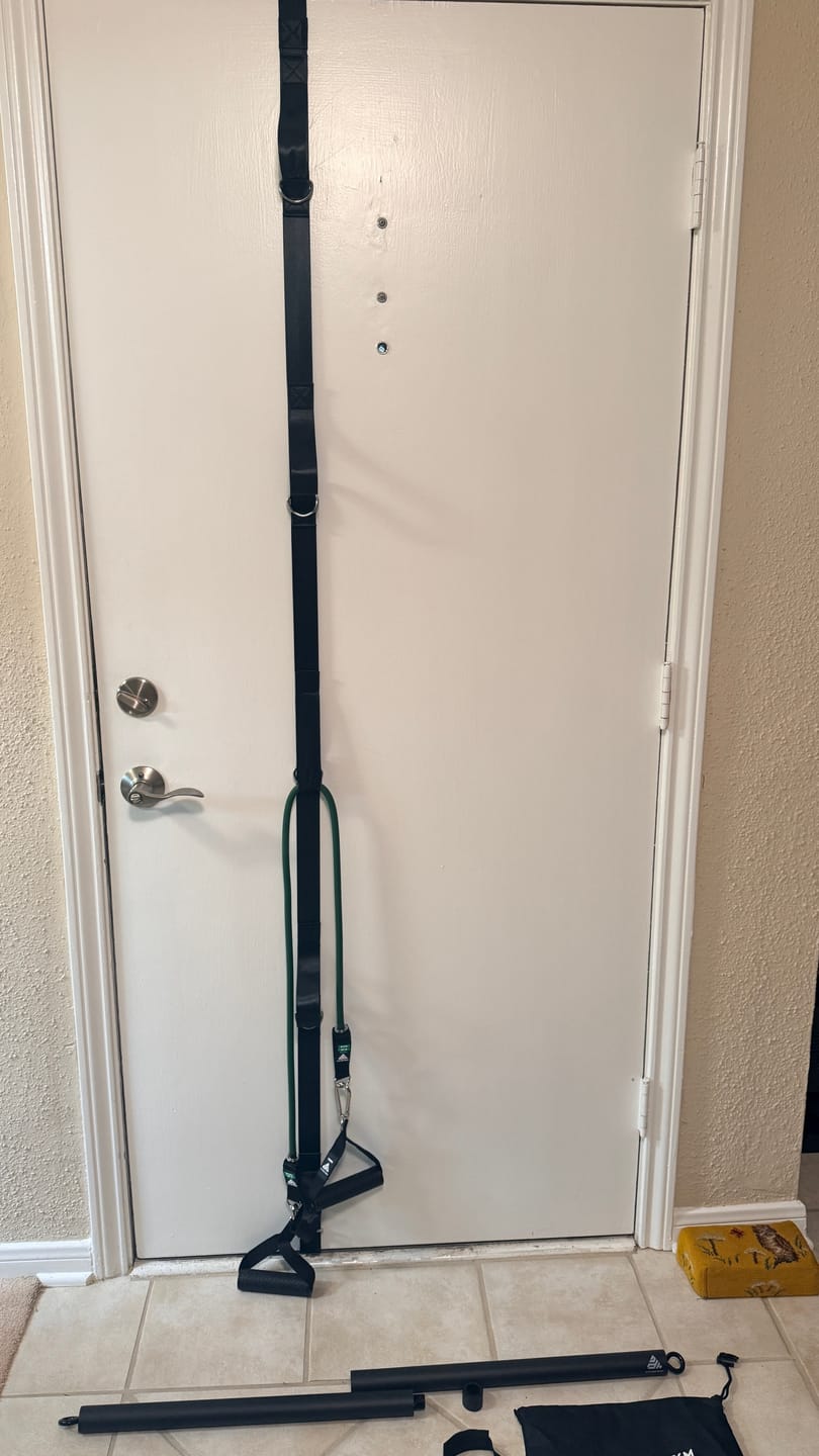 Customer photo review of PowerTube Stackable 450lbs Band Set + Bar & Ultra Door Anchor