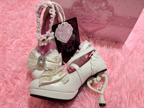 Customer photo review of Lace Bow Crystal High Heels