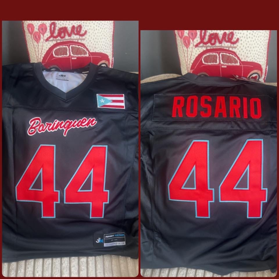 Customer photo review of Puerto Rico Heritage Custom Football Jersey
