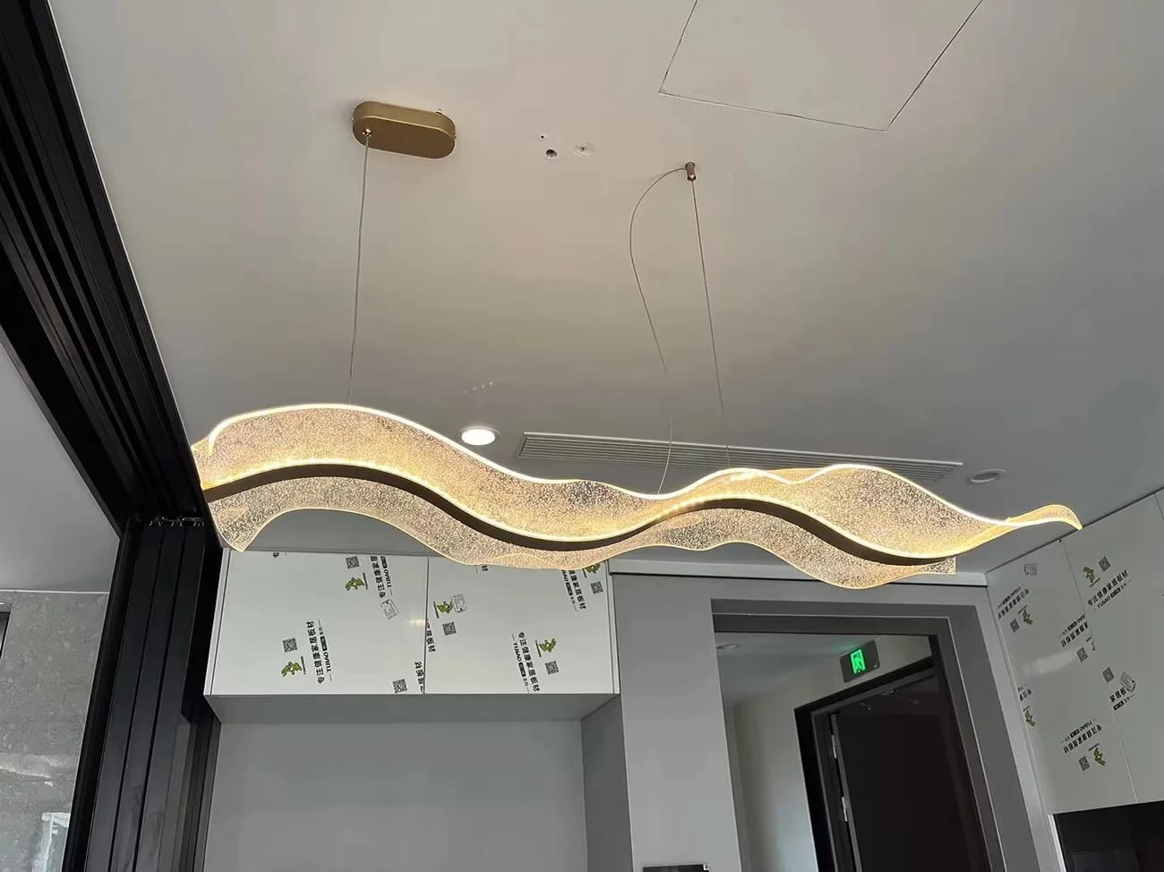 Customer photo review of Modern Ocean Wave Pendant Chandelier for Kitchen