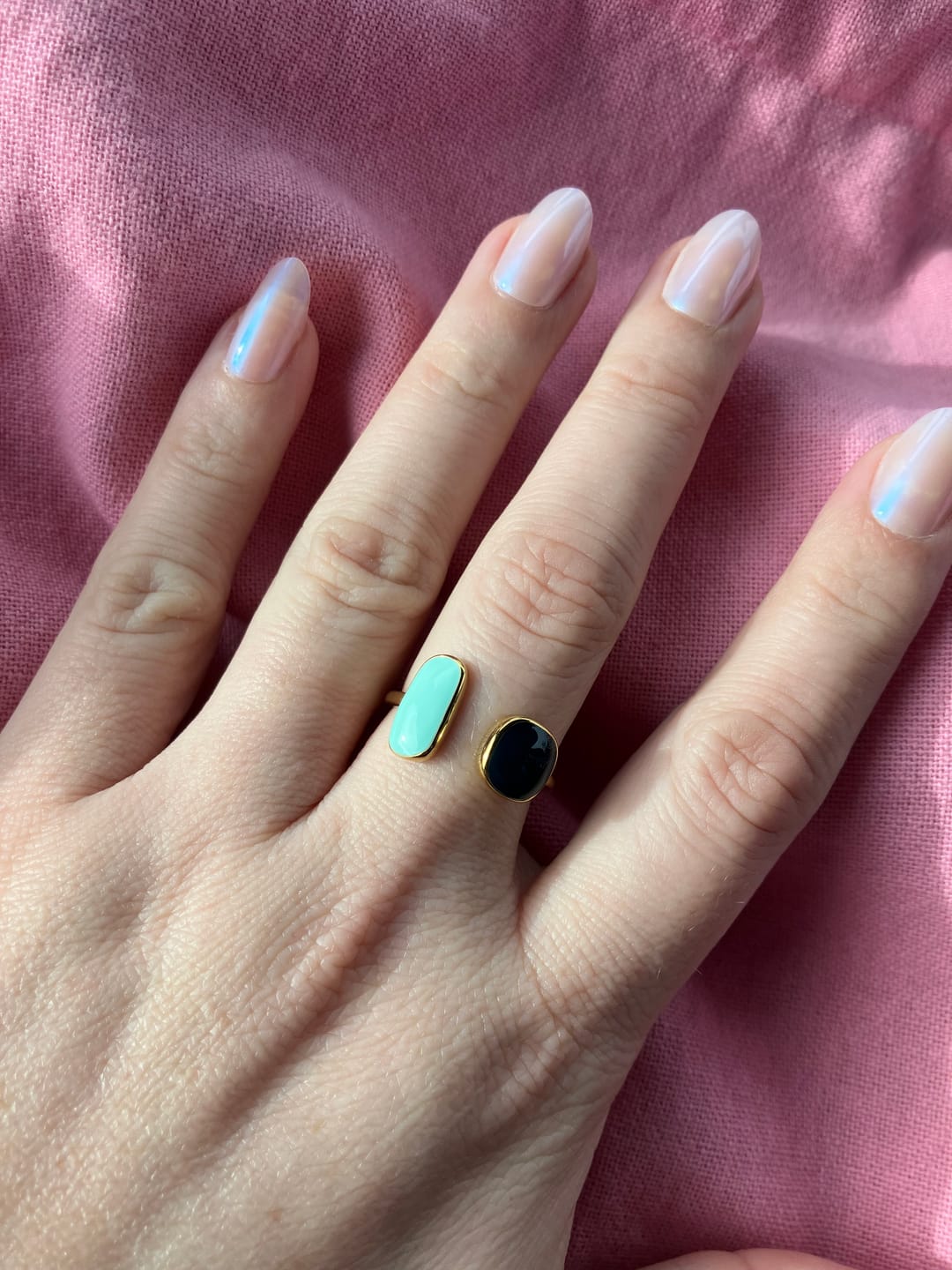 Customer photo review of Aquamarine Wrap Ring