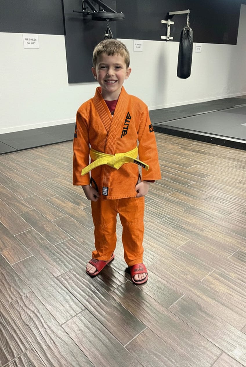 Customer photo review of Core Orange Brazilian Jiu Jitsu Kids BJJ Gi