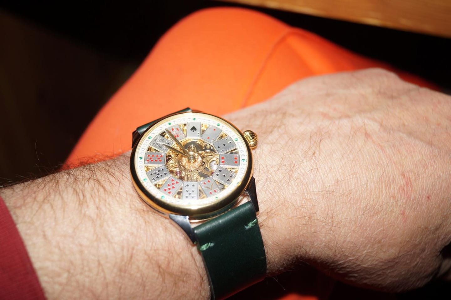 Customer photo review of Casino Skeleton Watch - Emerald Royale