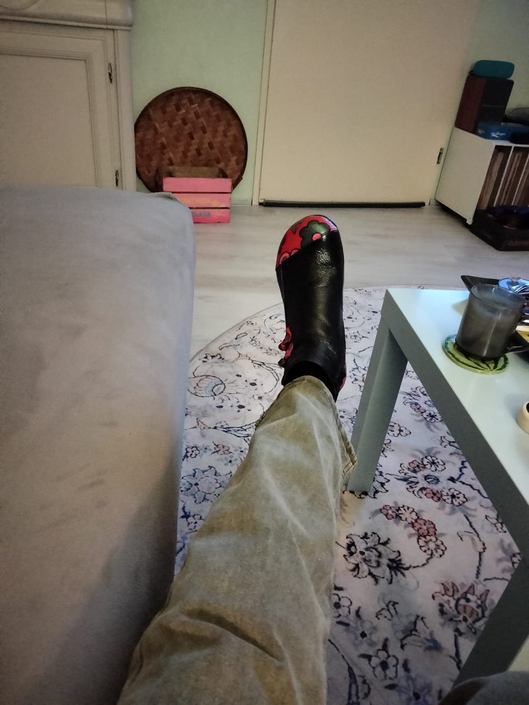 Customer photo review of Women Retro Winter Leather Spliced Ankle Boots
