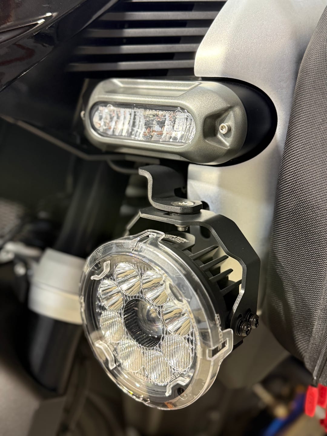 Customer photo review of Under Nose Mount for Motorcycle Lights