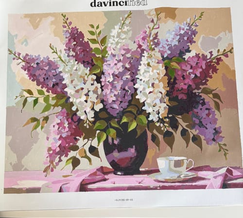 Customer photo review of Elegant Lilac Bouquet with Teacup - Paint by Numbers Kit