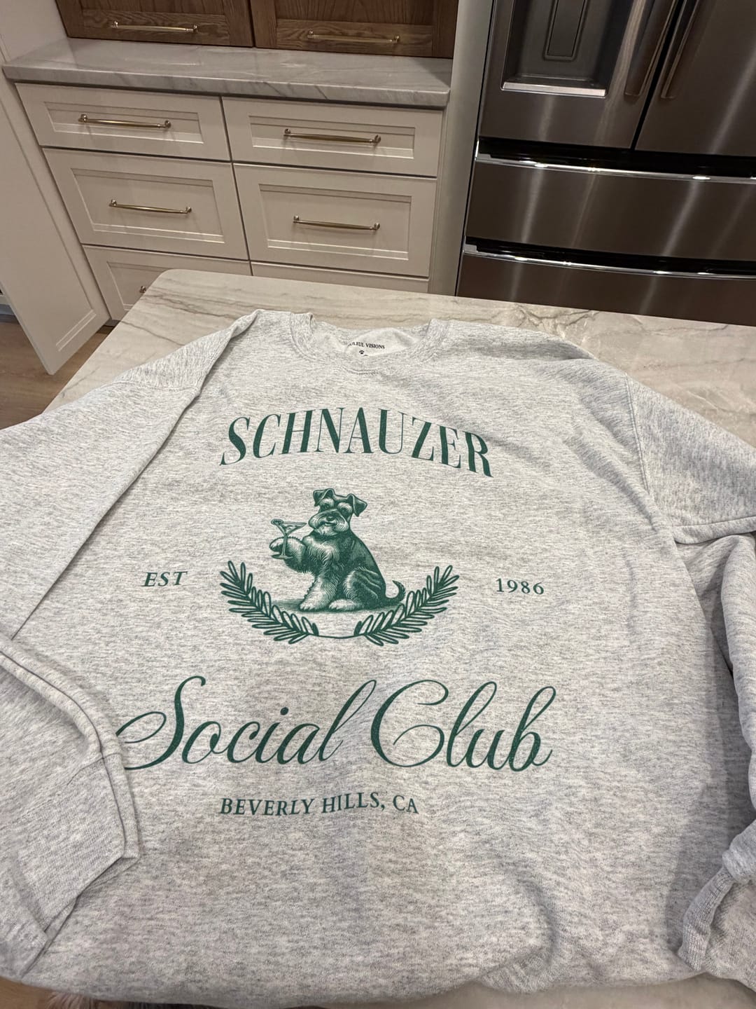 Customer photo review of Schnauzer Social Club Sweatshirt