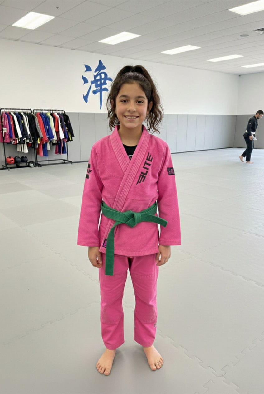 Customer photo review of Core Pink Brazilian Jiu Jitsu Kids BJJ Gi