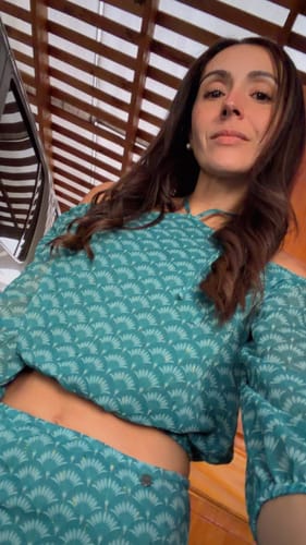 Customer photo review of Falda Print Turquesa