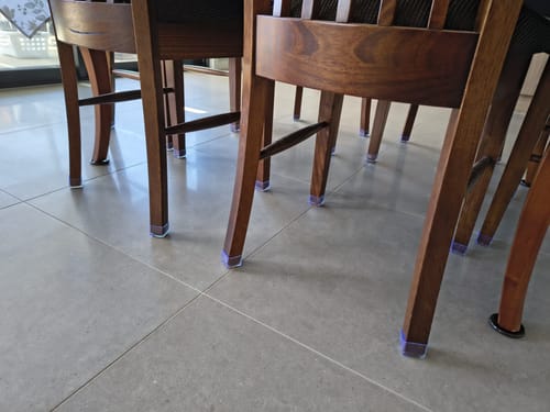 Customer photo review of Round Felt Silicone Chair Leg Protectors | Extra-Durable Chair Floor Protectors