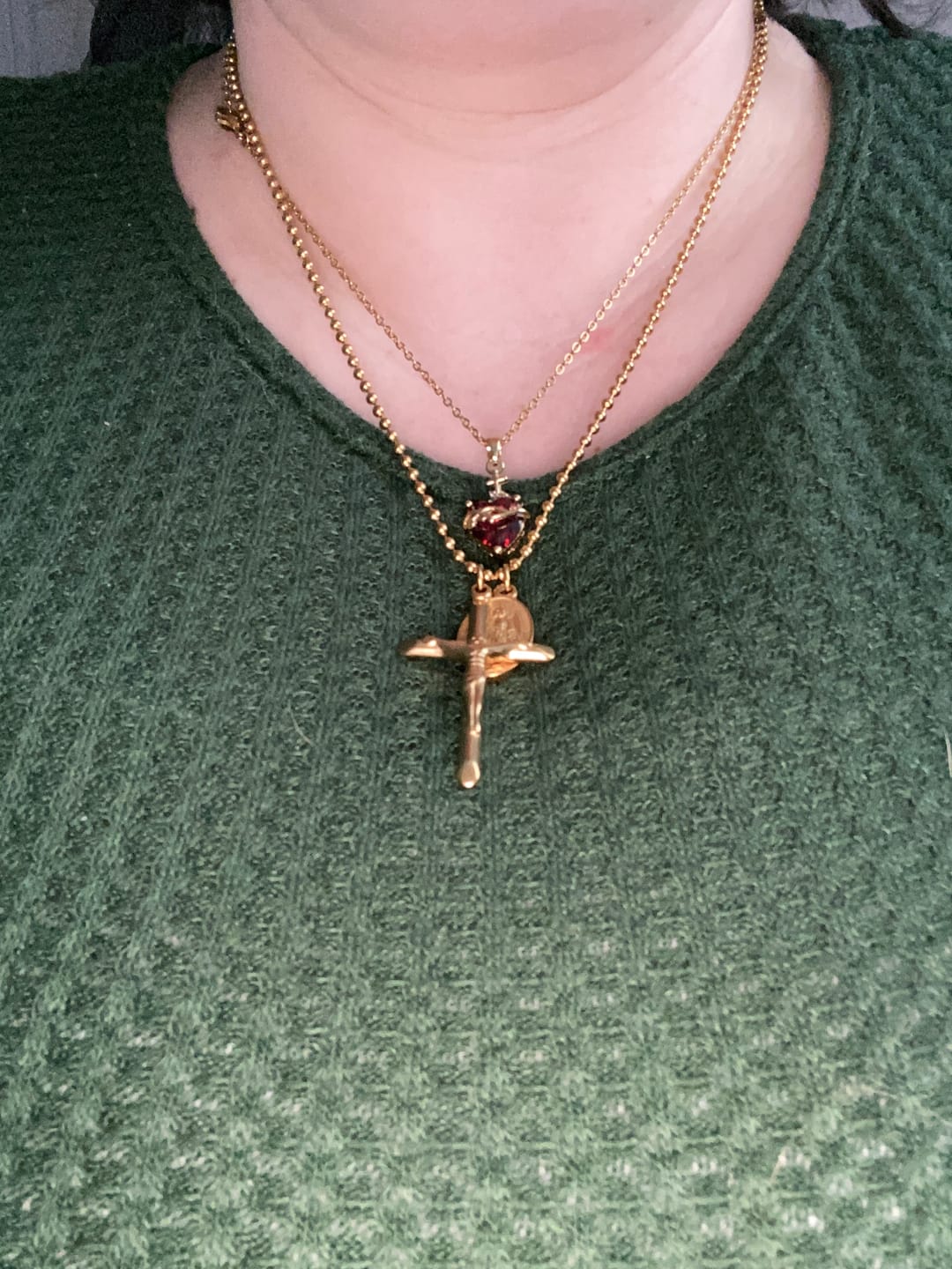 Customer photo review of Collier Croix Femme Médaille Vierge Miraculeuse