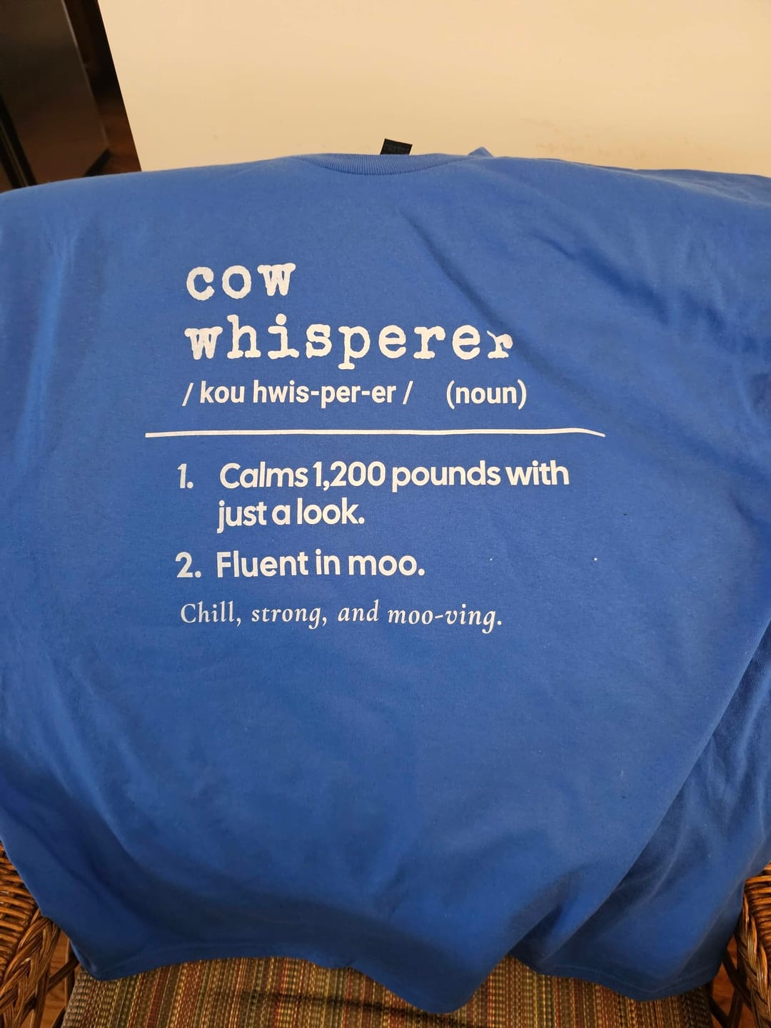 Customer photo review of Cow Whisperer Definition Long Sleeve Tee
