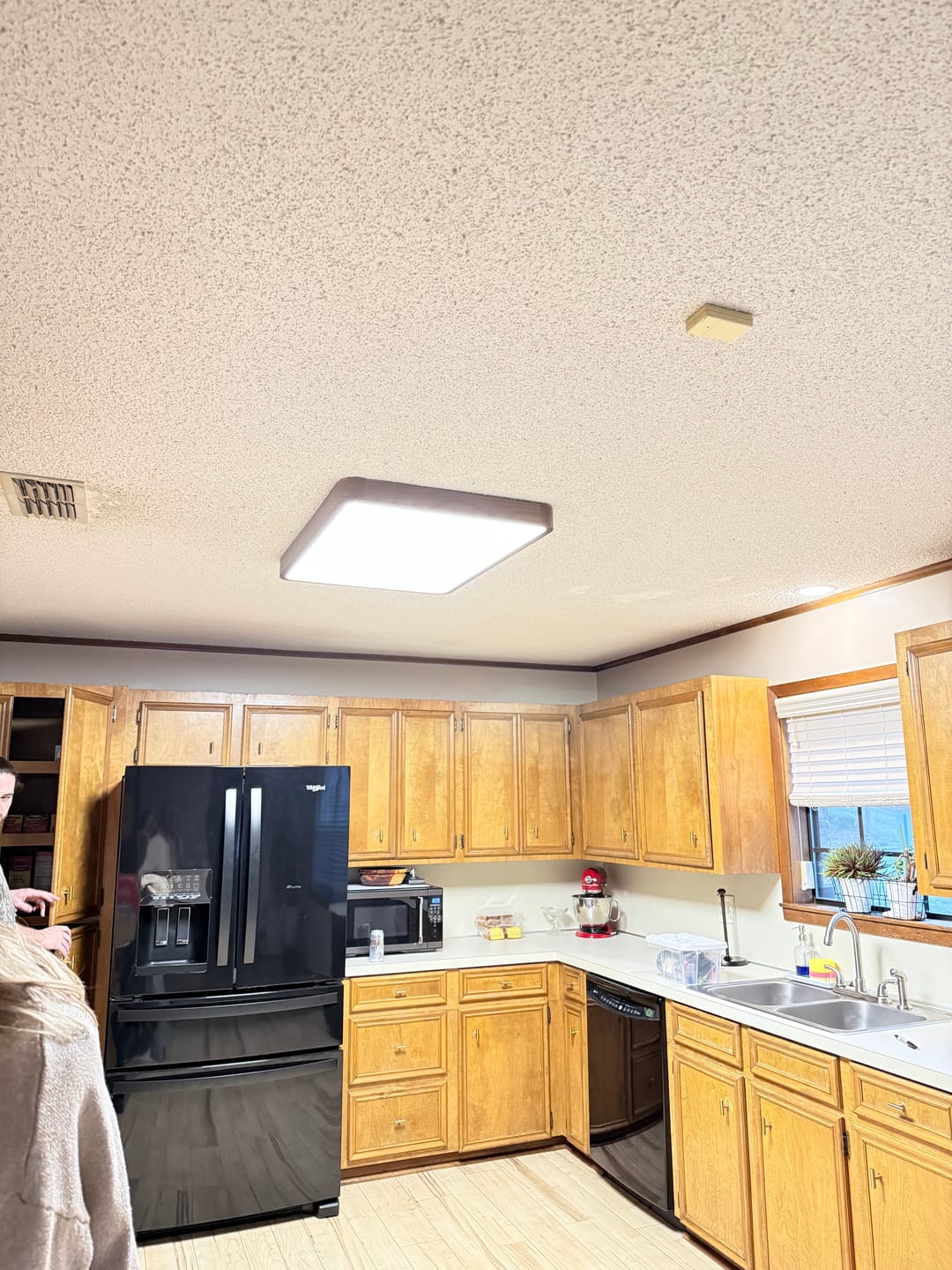 Customer photo review of Rectangle Walnut Dimmable LED Flush Mount Ceiling Light