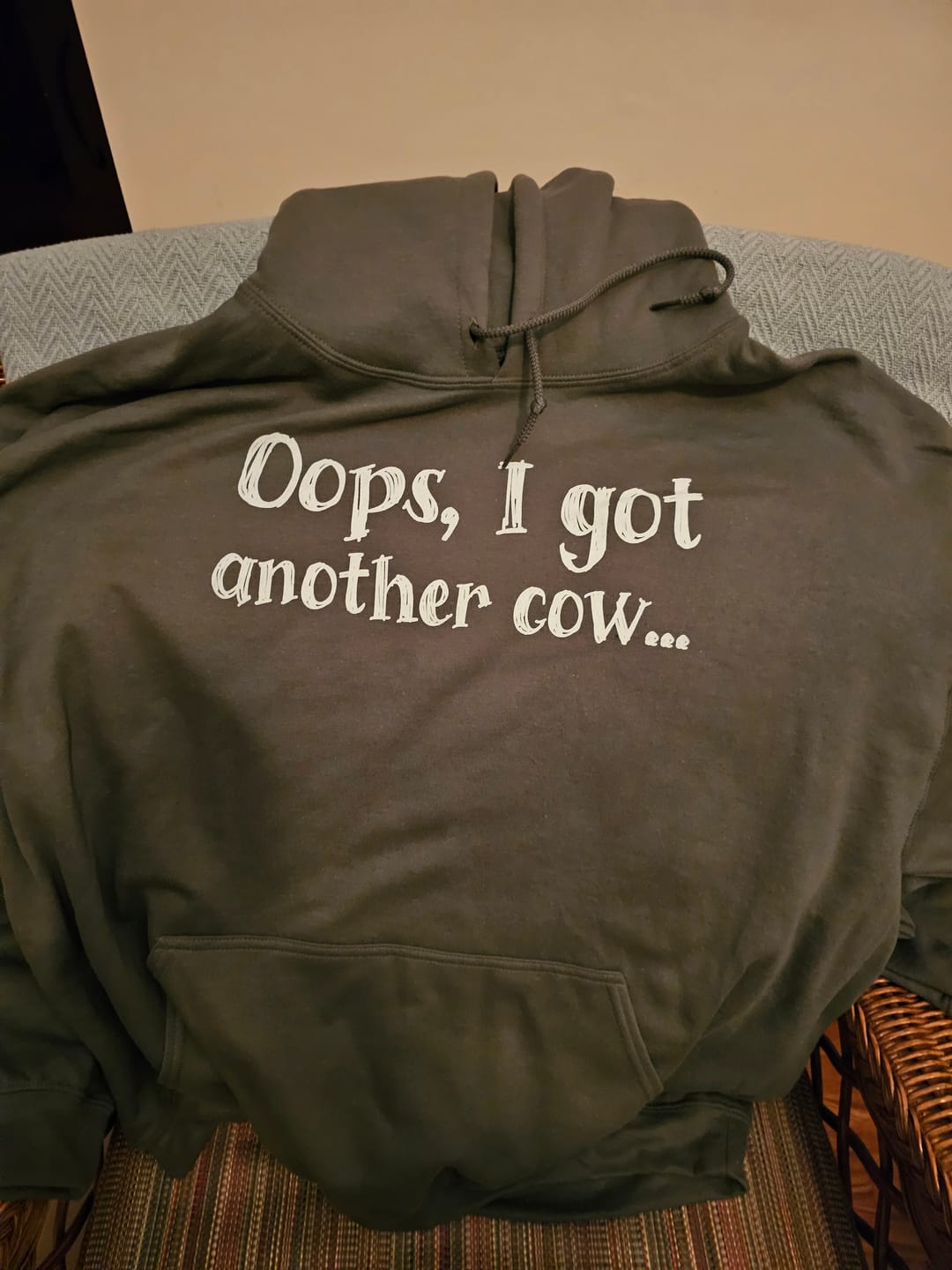 Customer photo review of Oops Another Cow Hoodie