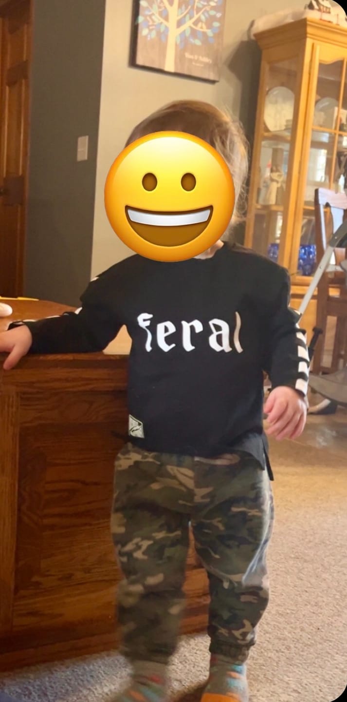 Customer photo review of Long Sleeve Tee in Feral