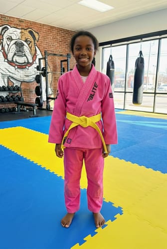 Customer photo review of Core Pink Brazilian Jiu Jitsu Kids BJJ Gi