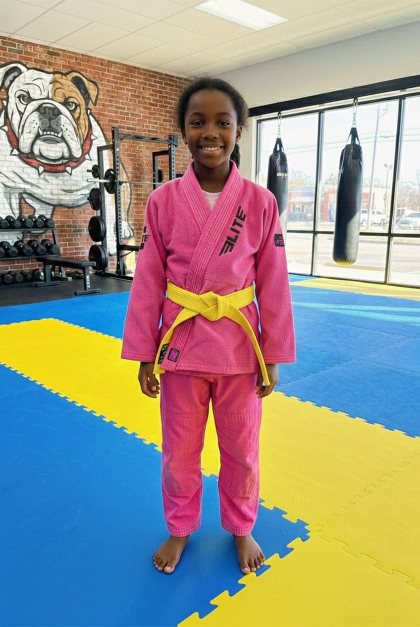 Customer photo review of Core Pink Brazilian Jiu Jitsu Kids BJJ Gi