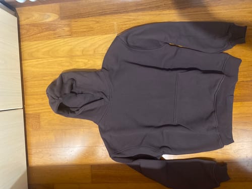 Customer photo review of Hoodie Cropped Blanks 500GSM Dark Chocolate