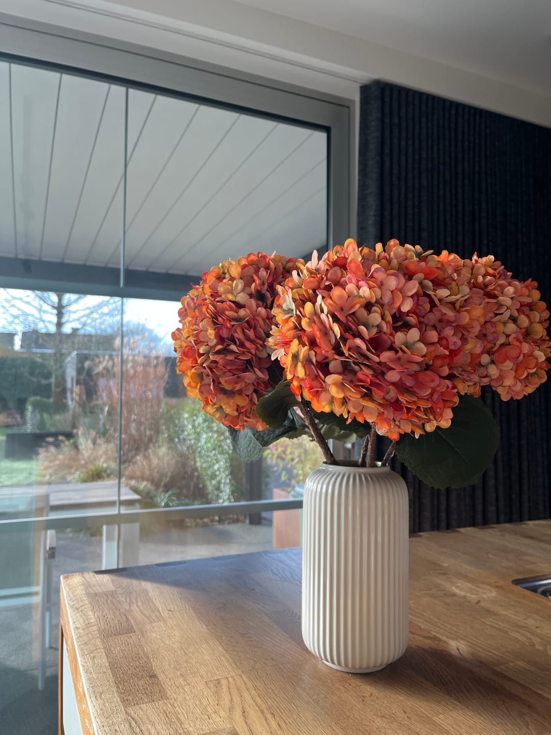 Customer photo review of Grote Zijden Hortensia - Oranje