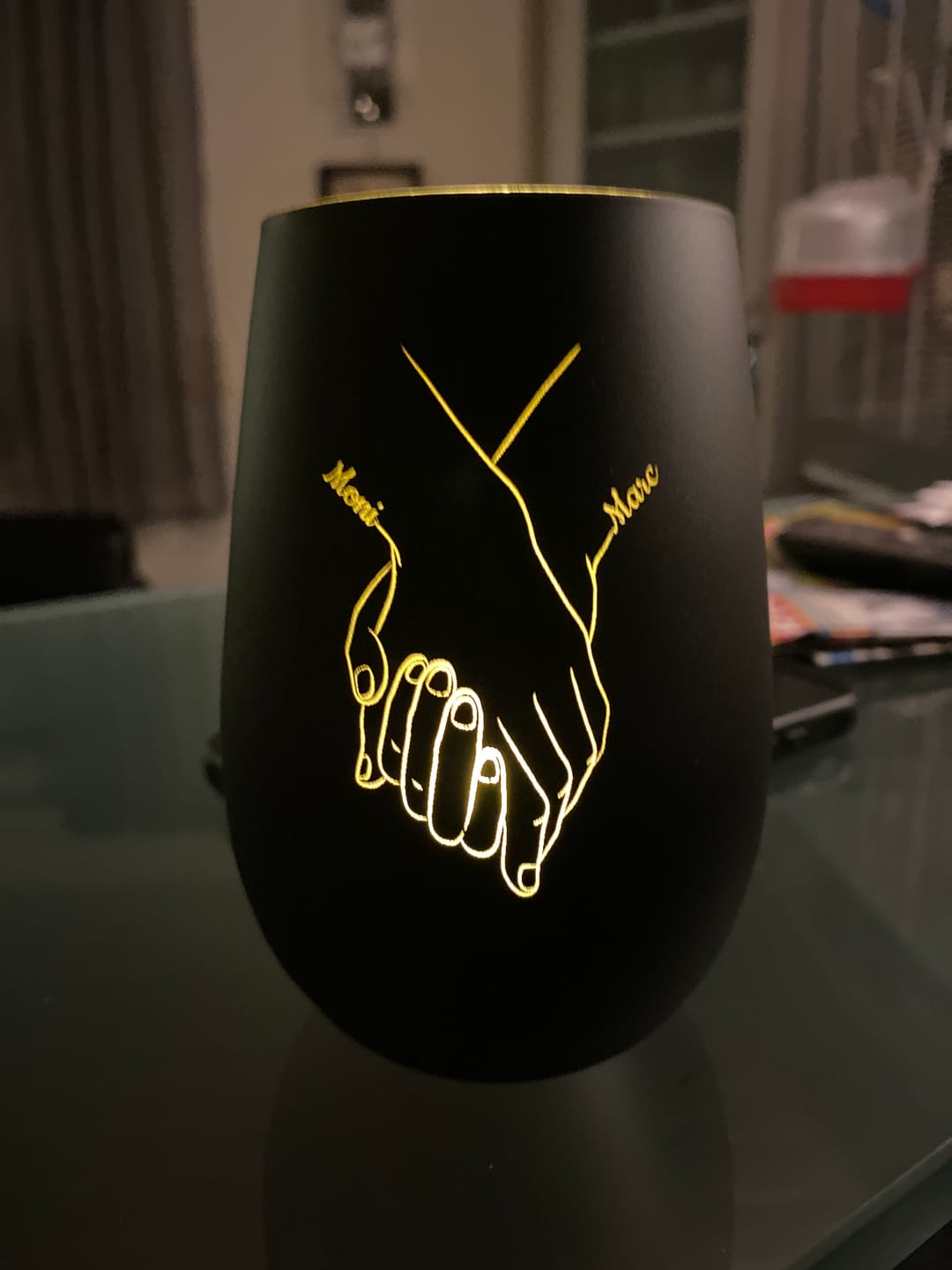 Customer photo review of Hand in Hand - Personalisiertes Windlicht