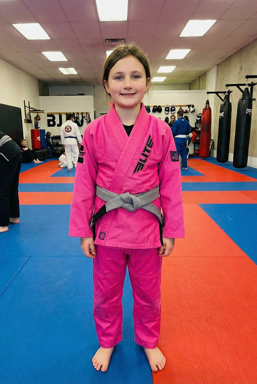Customer photo review of Core Pink Brazilian Jiu Jitsu Kids BJJ Gi