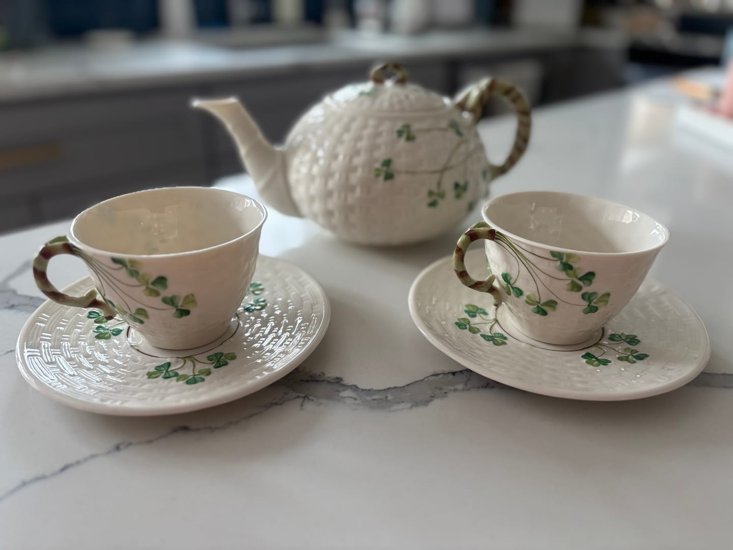 Customer photo review of Belleek Classic Shamrock Tea Cup and Saucer