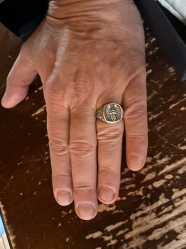 Customer photo review of Saint Michael Signet Ring
