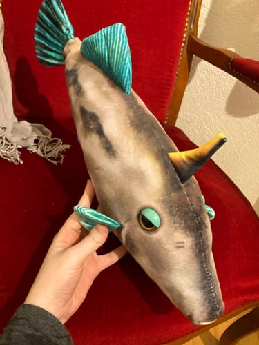 Customer photo review of Greenfin Horse-Faced Filefish Plush – Realistic Marine Animal Stuffed Toy for Ocean Lovers
